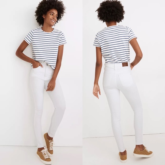 Madewell Denim - NEW Madewell 10" High Rise Skinny Jeans Pure White Size 24 Magic Pockets 2020